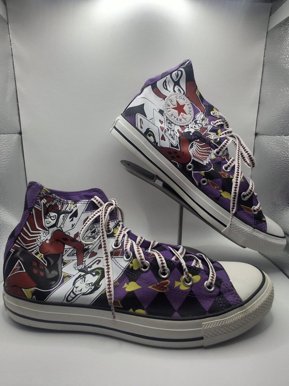 Converse Chuck Taylor High Top Purple Harley Quinn Size 10M 12W Sneakers Joker